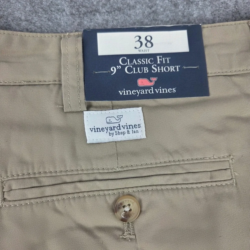 Vineyard Vines Mens 38 Khaki Classic Fit 9 Inch Club Shorts 1H0213-250-10590 NWT